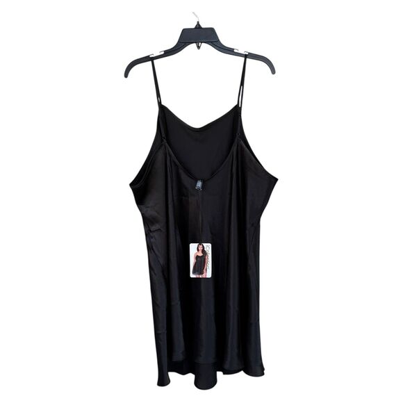 NWT Icollection Women’s Black Spaghetti Strap Nightgown Curvy Plus Size 3/4X - Picture 2 of 5